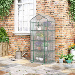 Outsunny Patio Garden mini Growhouse 69cm x 50cm x 160cm Greenhouse with Flap vent