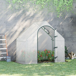 Outsunny Patio Garden Walk-in Growhouse 180cm x 100cm x 168cm Greenhouse with Flap vent