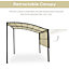 Outsunny Patio Metal Gazebo Door Window Awning Wall Mount Outdoor Shelter
