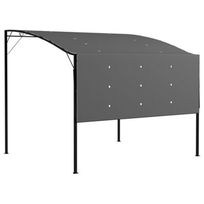 Outsunny Patio Metal Gazebo Door Window Awning Wall Mount Outdoor Shelter