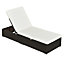 Outsunny Patio Rattan Chaise Lounge Garden Pool Wicker Sun Lounger Adjustable