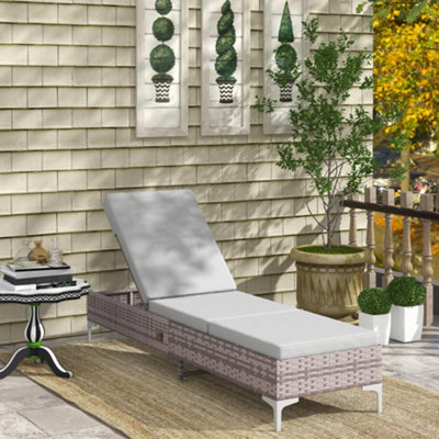 Keter Jaipur Anthracite Rattan effect Sun lounger DIY at B Q