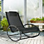 Outsunny Patio Rocking Chair Orbital Zero Gravity Seat Pool Chaise with Pillow