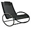 Outsunny Patio Rocking Chair Orbital Zero Gravity Seat Pool Chaise with Pillow