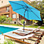 Outsunny Patio Umbrella Parasol Sun Shade Garden Aluminium Blue 2.7M