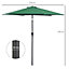Outsunny Patio Umbrella Parasol Sun Shade Garden Aluminium Green 2.6M