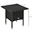 Outsunny PE Rattan Outdoor Coffee Table, Easy Match Rattan Side Table, Black