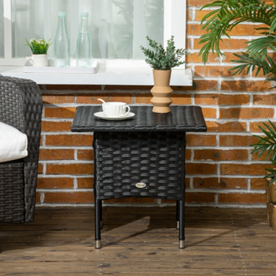 Black wicker online side table