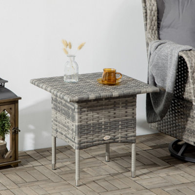 Small grey rattan table sale