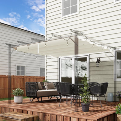 Outsunny Pergola Shade Cover Replacement Canopy for 3 x 3(m) Pergola, Cream