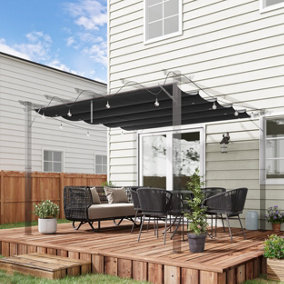 Outsunny Pergola Shade Cover Replacement Canopy for 3 x 3(m) Pergola, Grey