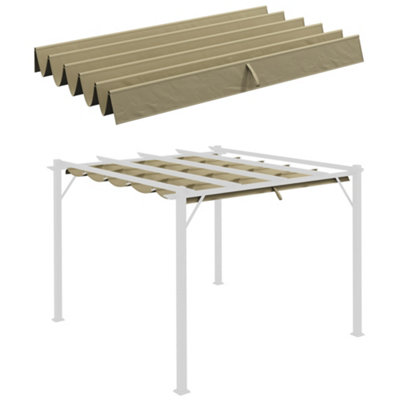 Outsunny Pergola Shade Cover Replacement Canopy for 3 x 3m Pergola, Tan