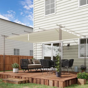 Outsunny Pergola Shade Cover Replacement Canopy for 4 x 3(m) Pergola, Cream