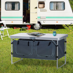 Outsunny Picnic Table Camping Folding Portable Dining Storage Garden Outdoor