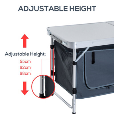 Outsunny Picnic Table Camping Folding Portable Dining Storage Garden Outdoor - 6