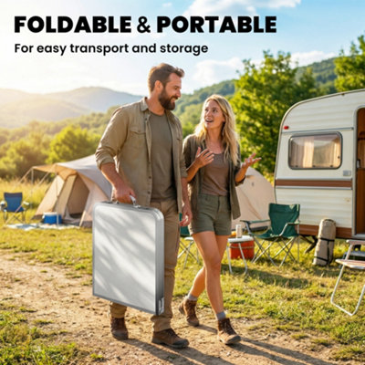 Outsunny Picnic Table Camping Folding Portable Dining Storage Garden ...