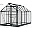 Outsunny Polycarbonate Greenhouse Large Walk-In Green House Garden Plants Grow Galvanized Base Aluminium, 6 x 10ft