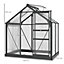 Outsunny Polycarbonate Greenhouse Large Walk-In Green House Garden Plants Grow Galvanized Base Aluminium, 6 x 4ft
