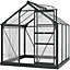 Outsunny Polycarbonate Greenhouse Large Walk-In Green House Garden Plants Grow Galvanized Base Aluminium, 6 x 6ft