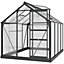 Outsunny Polycarbonate Greenhouse Large Walk-In Green House Garden Plants Grow Galvanized Base Aluminium, 6 x 8ft