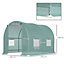 Outsunny Polytunnel Greenhouse Outdoor Grow House Roll Up Door Windows 2.5x2x2m