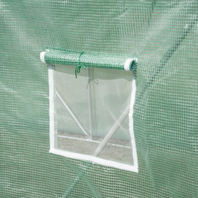 Outsunny Polytunnel Walk-in Garden Greenhouse with Zip Door and Windows 3 x 2M - 9