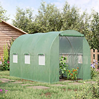 Outsunny Polytunnel Walk-in Garden Greenhouse with Zip Door and Windows 3 x 2M