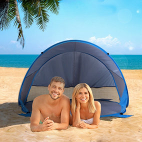 Outsunny Portable Automatic Pop Up Beach Tent Outdoor Camp Shelter Blue