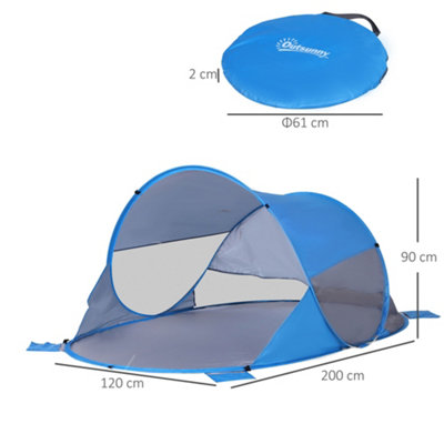 Outsunny Portable Automatic Pop Up Beach Tent Outdoor Camp Shelter Blue - 3