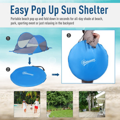 Outsunny Portable Automatic Pop Up Beach Tent Outdoor Camp Shelter Blue - 5