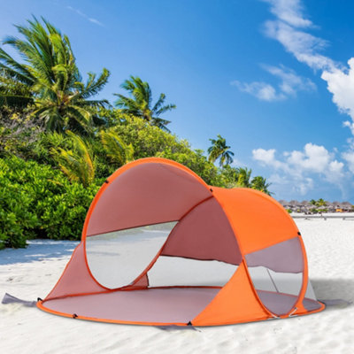 Outsunny Portable Automatic Pop Up Beach Tent Outdoor Camp Shelter Orange
