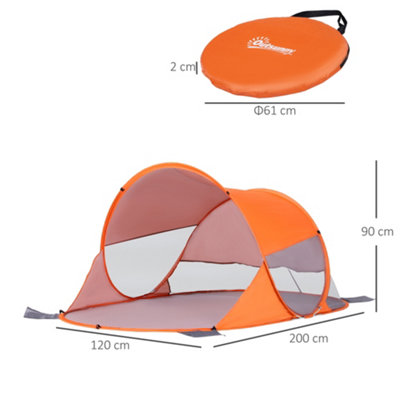 Outsunny Portable Automatic Pop Up Beach Tent Outdoor Camp Shelter Orange - 3