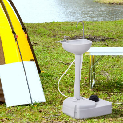 Outsunny Portable Camping Sink with Towel Holder Soap
