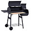 Outsunny Portable Charcoal BBQ Grill Steel Offset Smoker Combo Backyard