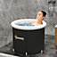 Outsunny Portable Cold Water Therapy Tub, Ice Bath with Thermo Lid - Black