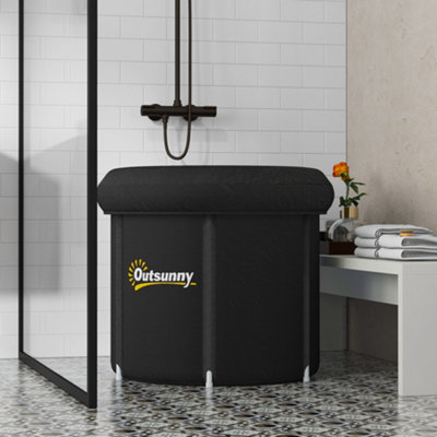 Outsunny Portable Cold Water Therapy Tub, Ice Bath with Thermo Lid 