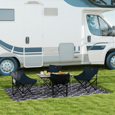 Outsunny Portable Folding Camping Table w/ Roll Up Aluminium Top
