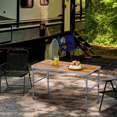 Outsunny Portable Folding Picnic Table Outdoor Lightweight BBQ Party ...