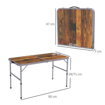 Outsunny Portable Folding Picnic Table Outdoor Lightweight BBQ Party ...