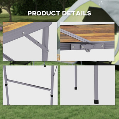Outsunny Portable Folding Picnic Table Outdoor Lightweight BBQ Party ...