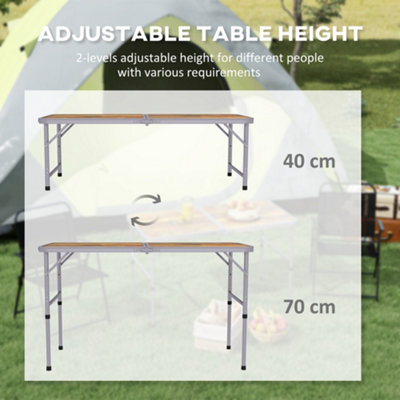 Outsunny Portable Folding Picnic Table Outdoor Lightweight BBQ Party ...