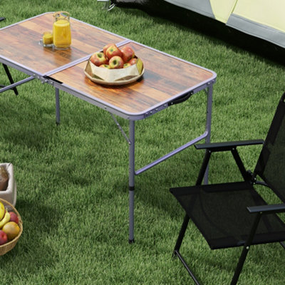 Outsunny Portable Folding Picnic Table Outdoor Lightweight BBQ Party ...