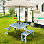 Outsunny Portable Folding Trestle Camping Picnic Table Outdoor Chair Stools