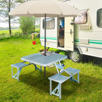 Logo Folding Camping Table And Stools Outsunny Portable Folding