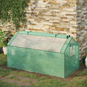 Outsunny Portable Greenhouse Outdoor Growhouse with 4 Windows for Plants, Green