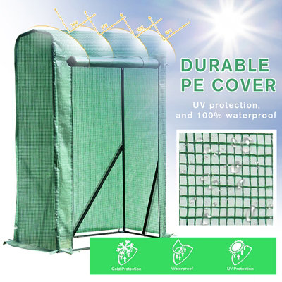 Outsunny Portable Greenhouse PVC Cover Metal Frame w/ Zipper 100 x 50 x 150CM - 4