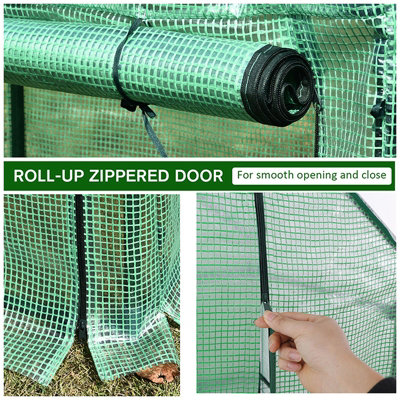 Outsunny Portable Greenhouse PVC Cover Metal Frame w/ Zipper 100 x 50 x 150CM - 8