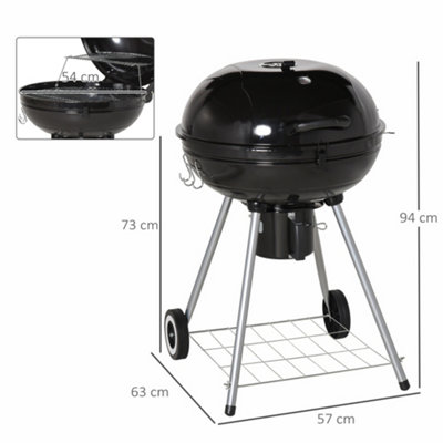 Outsunny Portable Kettle Charcoal BBQ Grill Outdoor Barbecue Picnic Party - 3