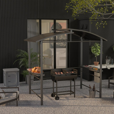 Outsunny Portable Outdoor Charcoal BBQ Grill Cart 2 Rolling Wheels - 9