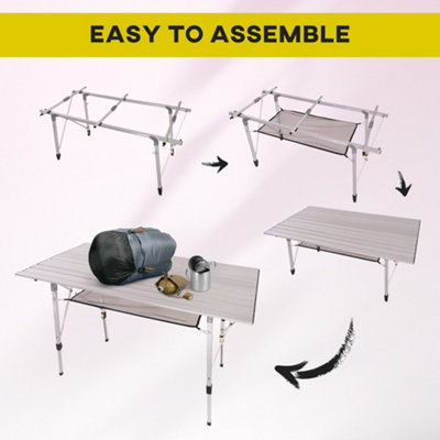 Outsunny Portable Roll-up Aluminium Folding Picnic Table Outdoor BBQ Party - 4